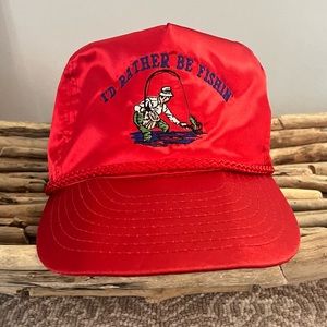 Vintage Satin “I’d rather be fishing” Trucker Hat